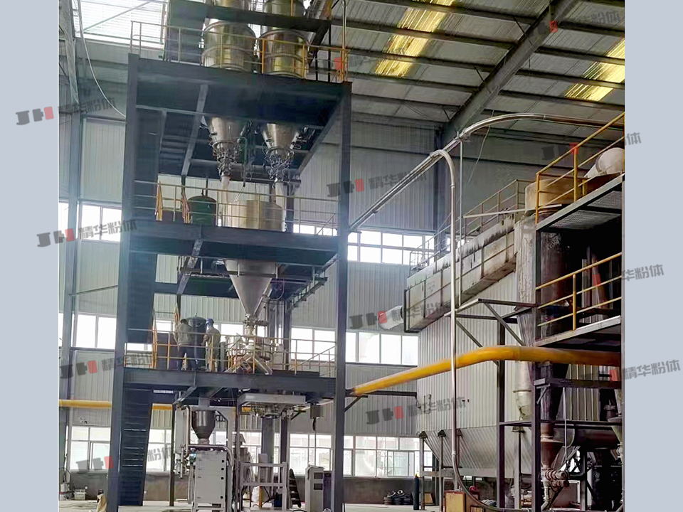 氣流混合機-玻璃微珠-山西海諾某生產(chǎn)現(xiàn)場